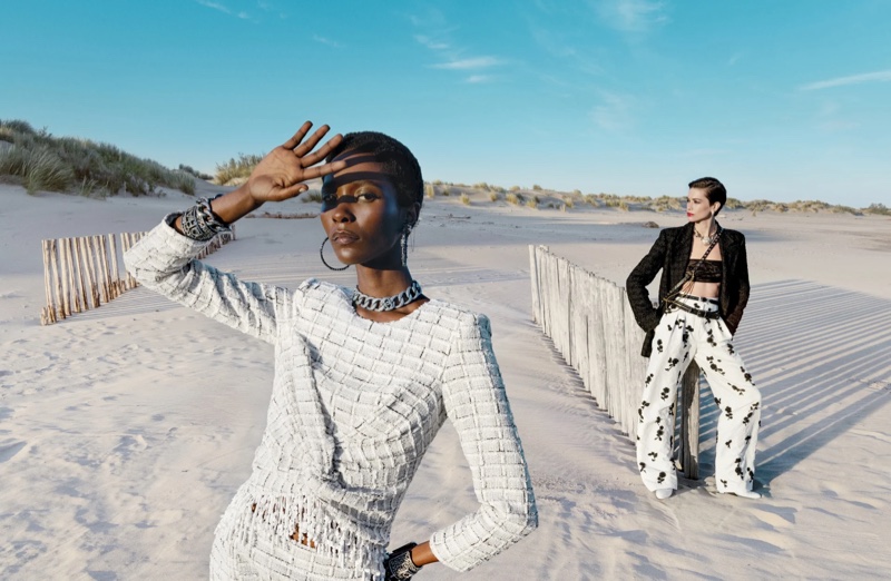 Mahany Pery and Louise De Chevigny front Chanel cruise 2022 campaign.