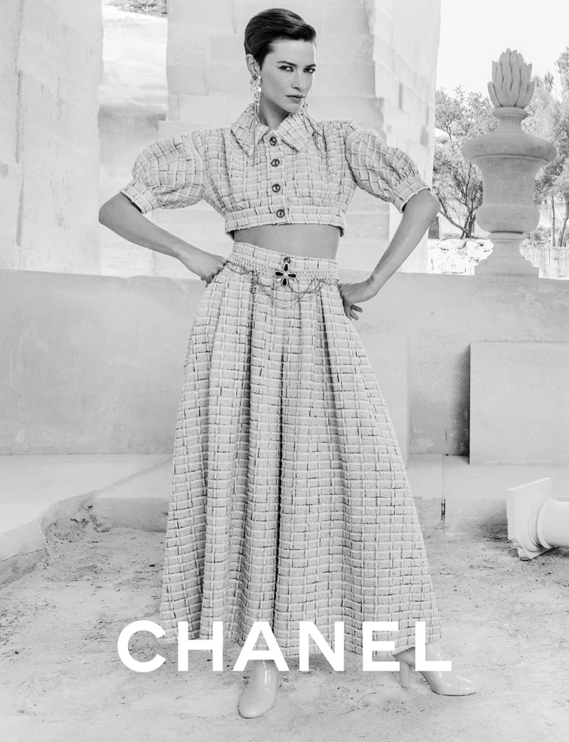 Louise De Chevigny stars in Chanel cruise 2022 campaign.