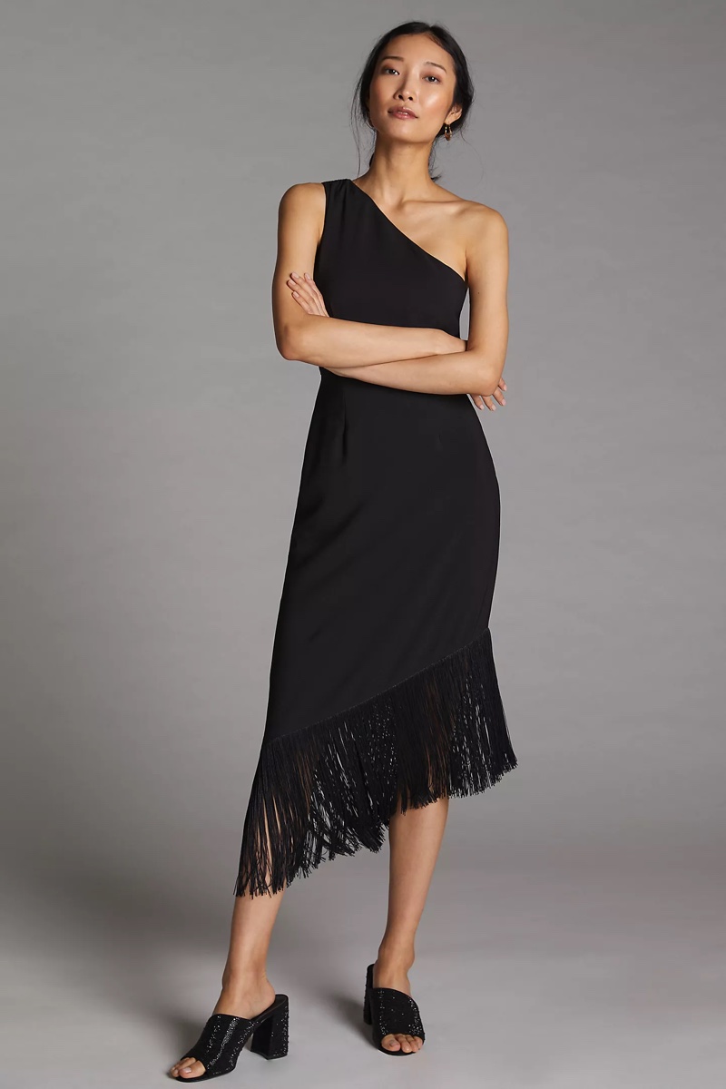 Hutch Fringed One-Shoulder Midi Dress $190