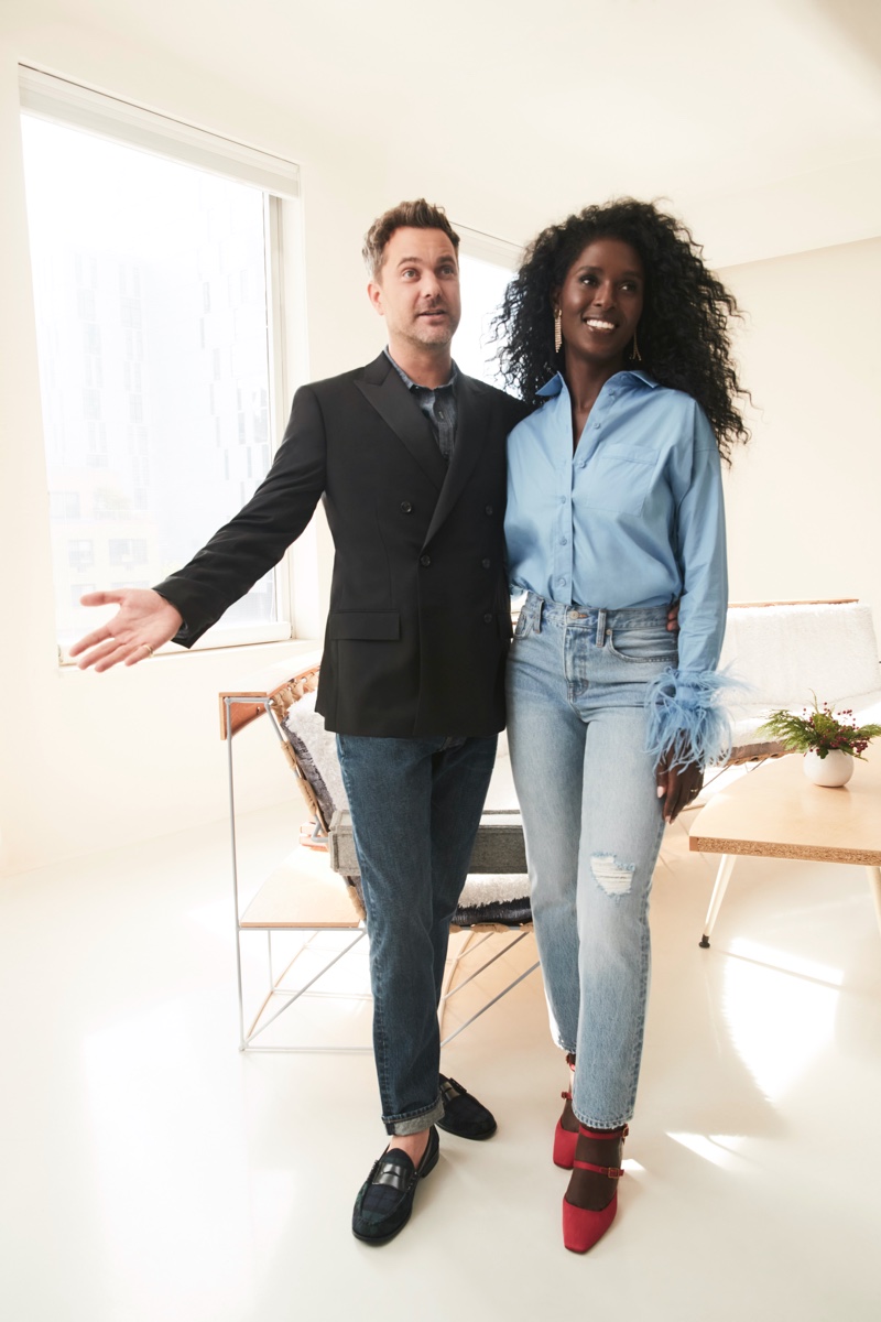 Joshua Jackson and Jodie Turner-Smith appear in J. Crew Holiday 2021 campaign.