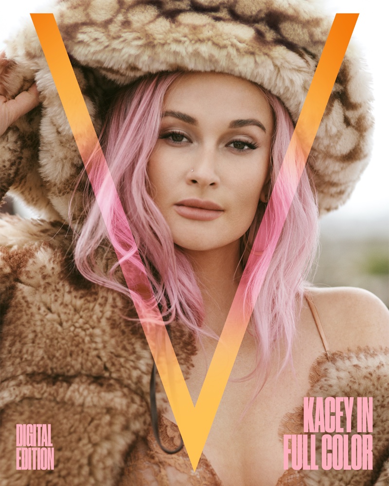 With pink hair, Kacey Musgraves graces V Magazine Issue #133 Winter 2021 Cover. | Photo Credit: Courtesy of V Magazine / Blair Getz Mezibov
