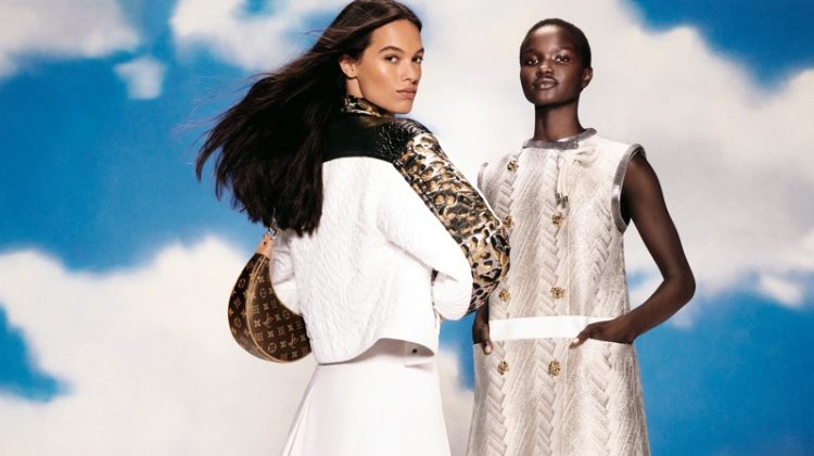 Grace Valentine and Akon Changkou star in Louis Vuitton cruise 2022 campaign.