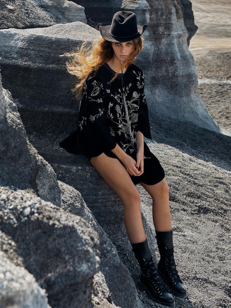 Luna Padilla Embraces Western Fashion for ELLE Serbia