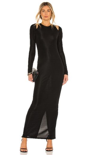 Michael Costello x REVOLVE Atlas Maxi Dress in Black. - size XXS (also in XS)
