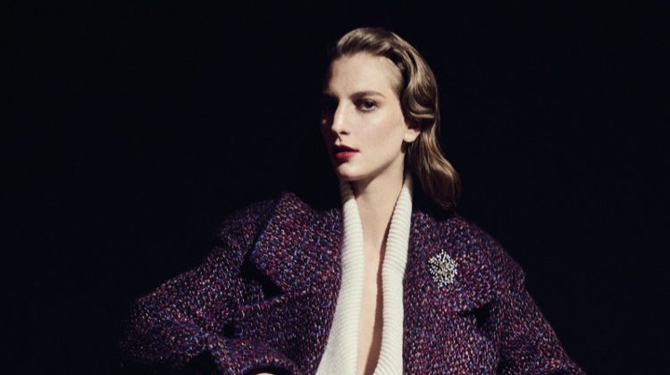Ros Georgiou Embraces Elegant Coats for Vogue Greece