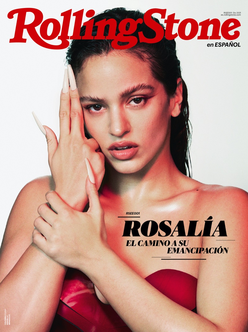 Rosalía on Rolling Stone en Español December 2021 Cover. Photo: Greg Swales, Courtesy Columbia Records
