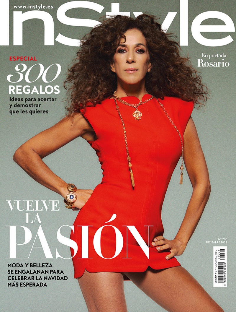 Rosario Flores on InStyle Spain December 2021 Cover. Photo: Javier Biosca