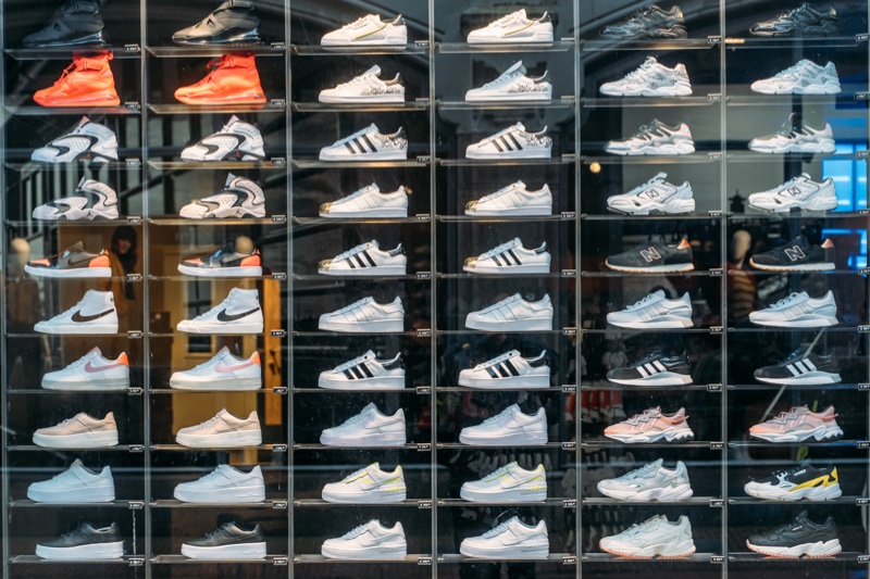 Shoe Store selection Nikes Adidas Sneakers