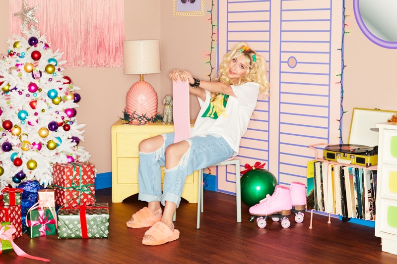 Comedian Heidi Gardner poses for UGG Holiday 2021 campaign. | Photo Credit: UGG