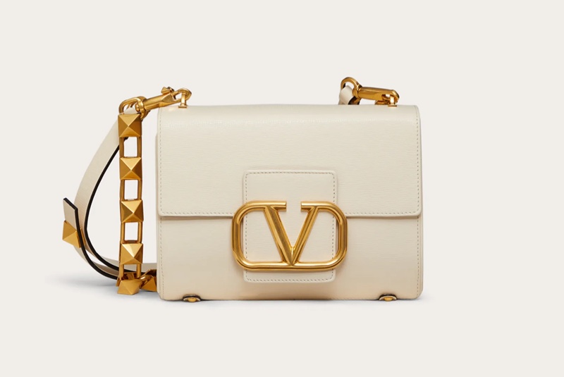 Valentino Stud Sign White Bag