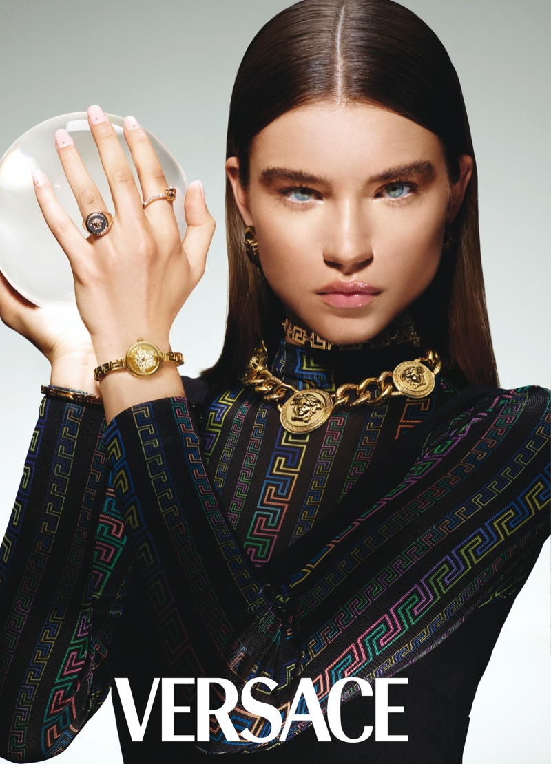 Meghan Roche stars in Versace Watches fall-winter 2021 campaign.