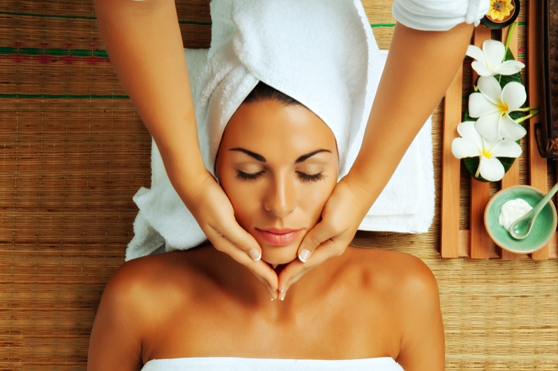 Woman Getting Facial Spa Treatment