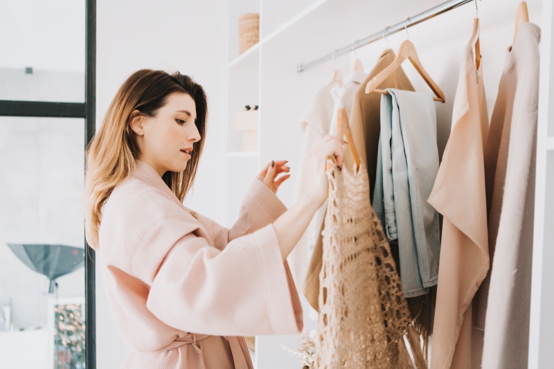 Woman Selecting Clothes Closet