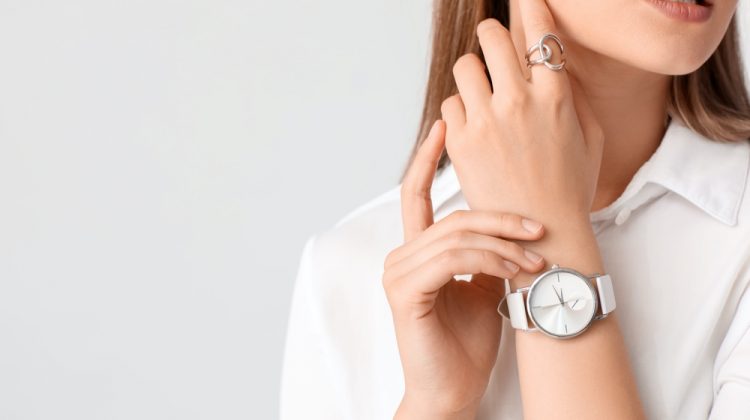 Woman Wearing Watch Closeup