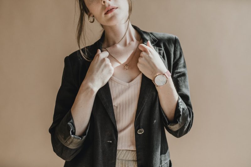 Woman Wearing Watch and Blazer