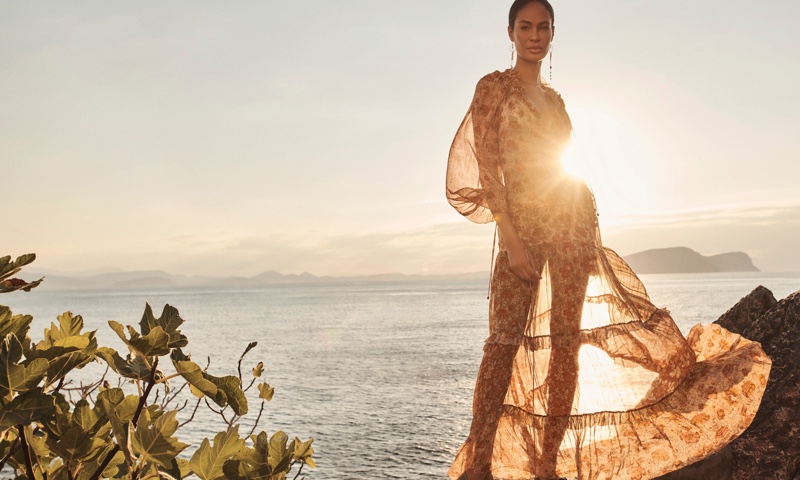 Joan Smalls stars in Zimmermann Resort Swim 2022 campaign.