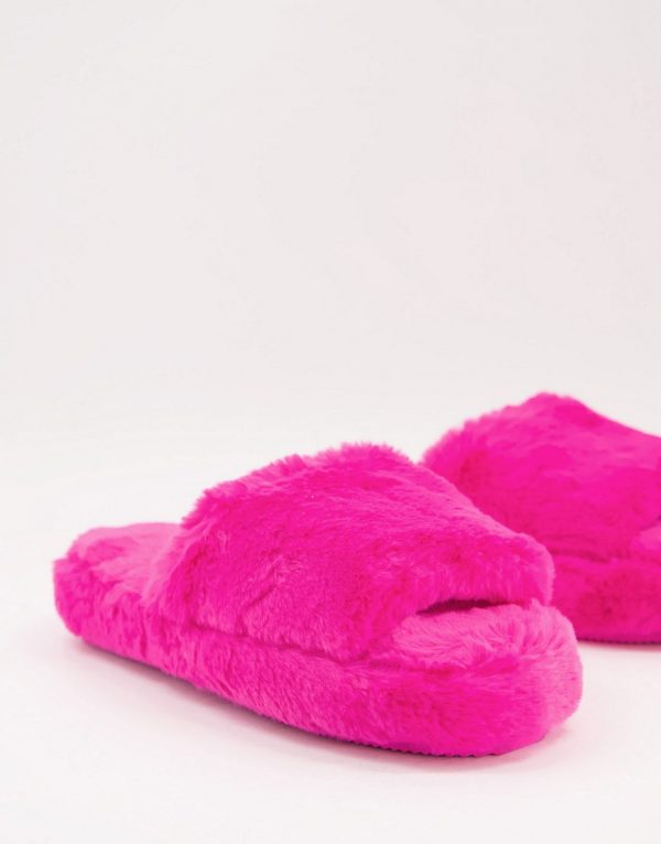 ASOS DESIGN Zane chunky slide slipper in pink