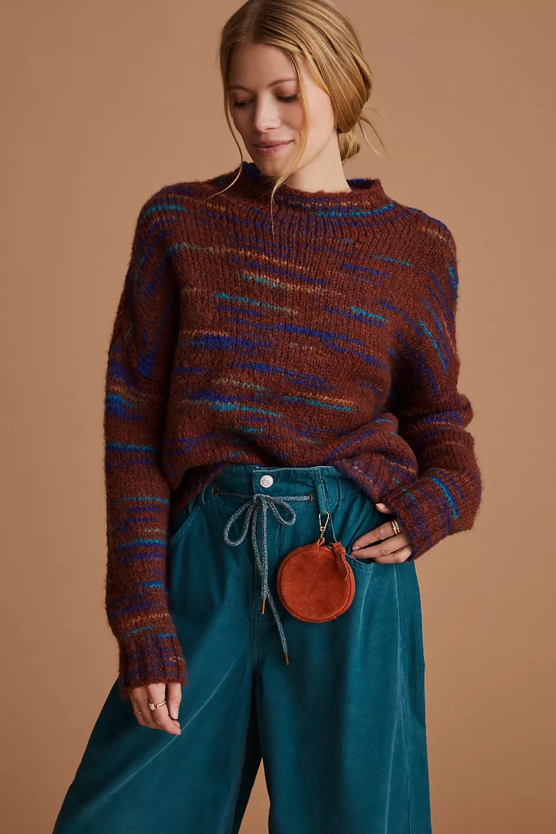 Anthropologie Space-Dyed Mock Neck Sweater $119