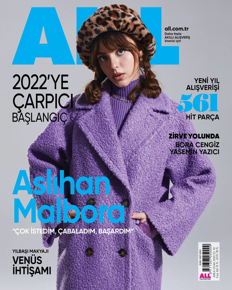 Actress Aslihan Malbora on All Magazine January 2022 cover. Photo: Photo: Emre İbis