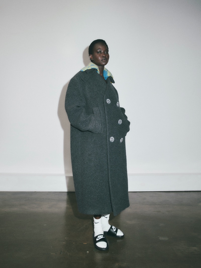 Aweng Chuol Wears Chic Layers for Vogue Spain Business
