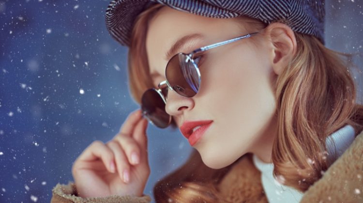 Beauty Model Sunglasses Snow