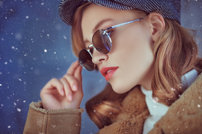 Beauty Model Sunglasses Snow