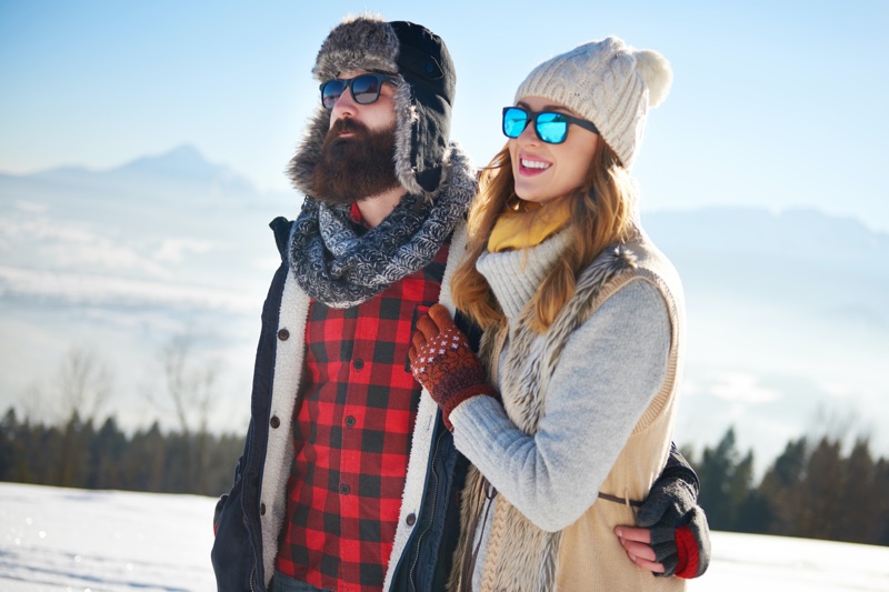 Couple Snow Sunglasses Winter Outfits Style