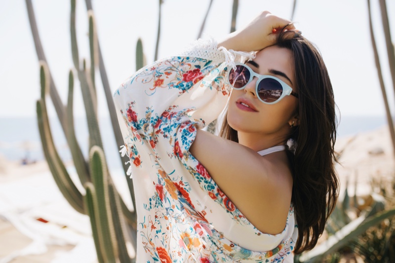 Desert Boho Style Sunglasses Floral Print