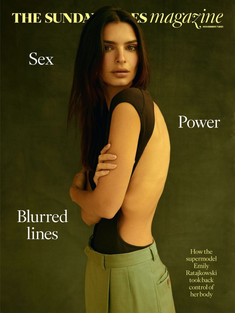 Emily Ratajkowski on Sunday Times Magazine November 7th, 2021 Cover. Photo Credit: Austin Hargrave