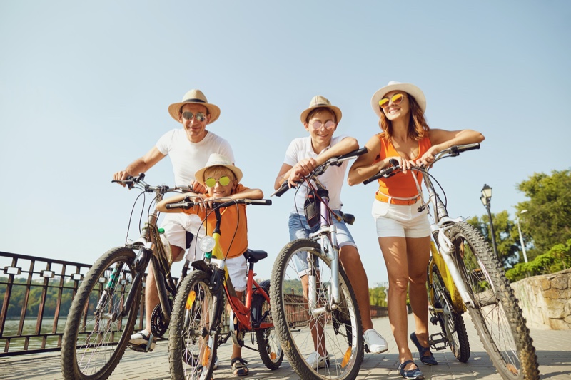 Family Bicycles Outdoors Activity