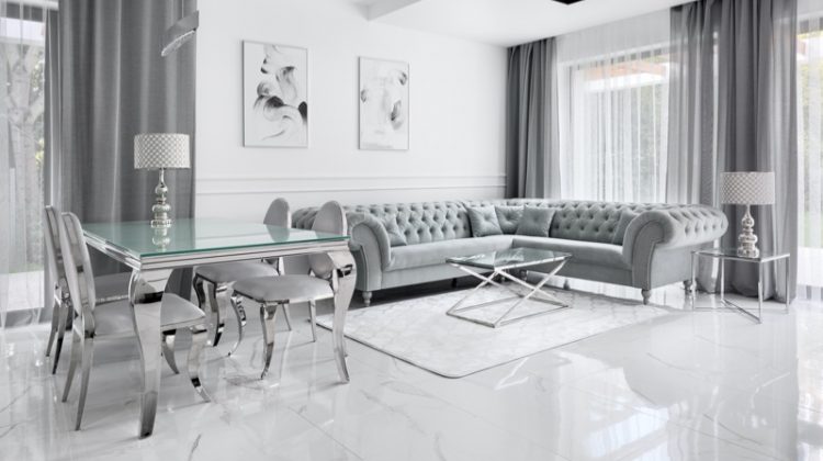 Grey Color Home Living Room Glass Tables