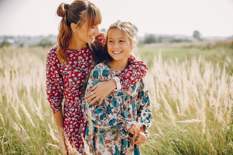 Happy Mother Daughter Printed Dresses