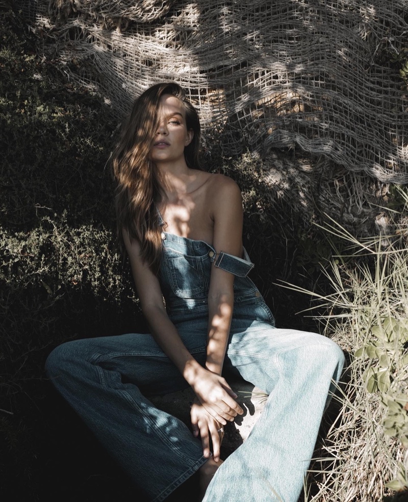 The Triarchy x Josephine Skriver collaboration includes the Josephine denim overall.