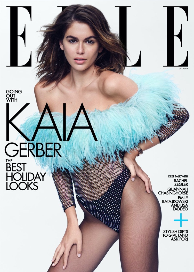 Kaia Gerber on ELLE US December/January 2021-2022 Cover. Photo: Nathaniel Goldberg