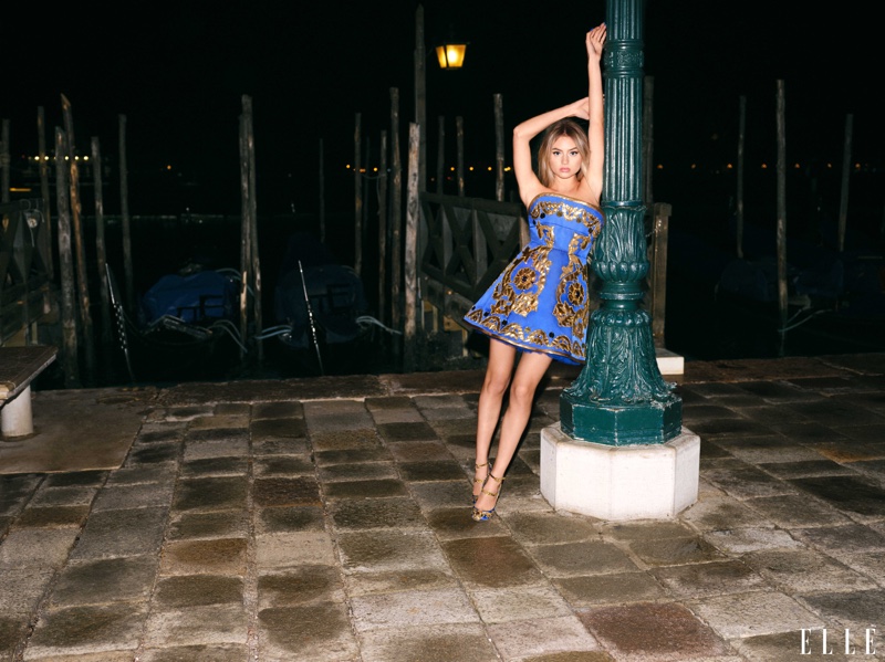 Leni Klum wears Dolce & Gabbana Alta Moda collection. Photo: Stefan Armbruster / ELLE US