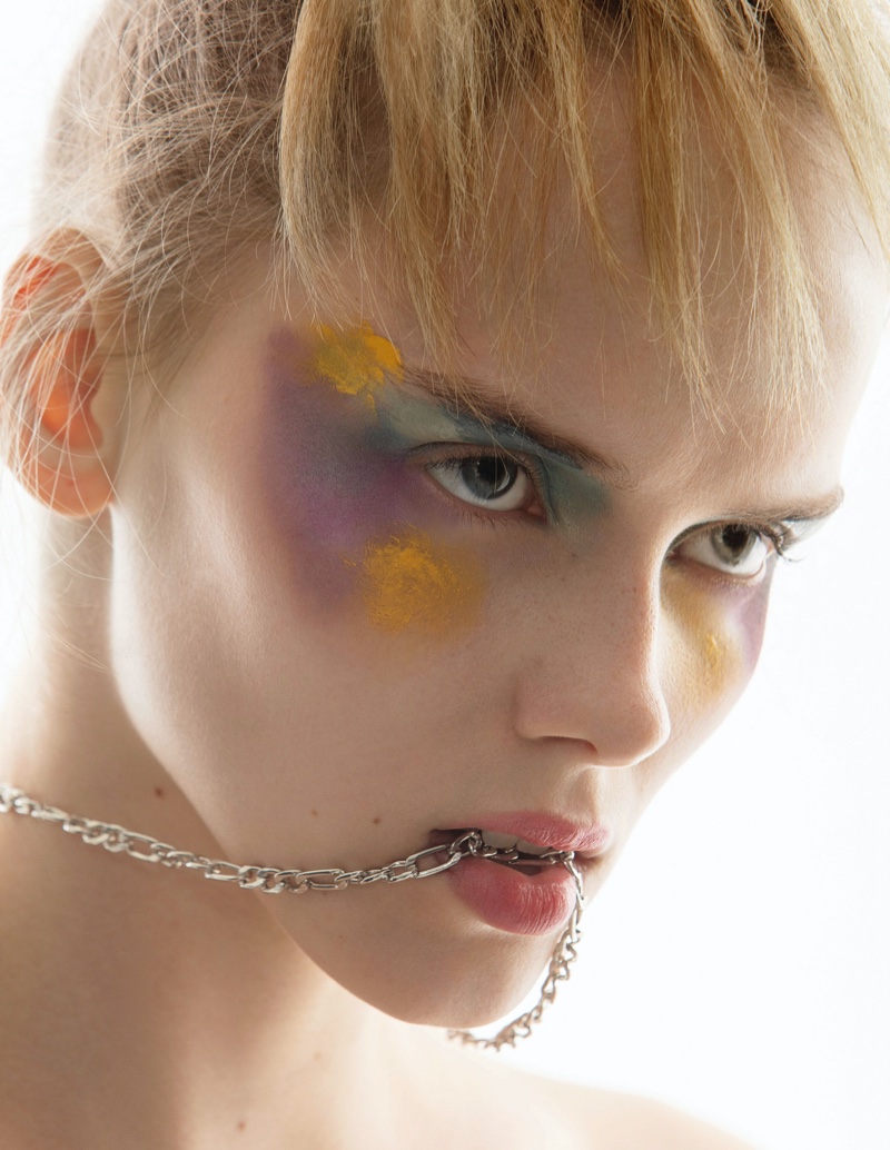 Lola Alcaluzac Models Rebellious Makeup for L'Officiel China