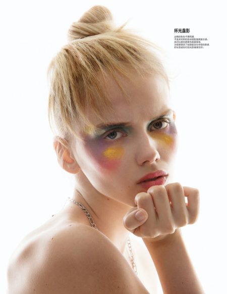 Lola Alcaluzac Models Rebellious Makeup for L'Officiel China