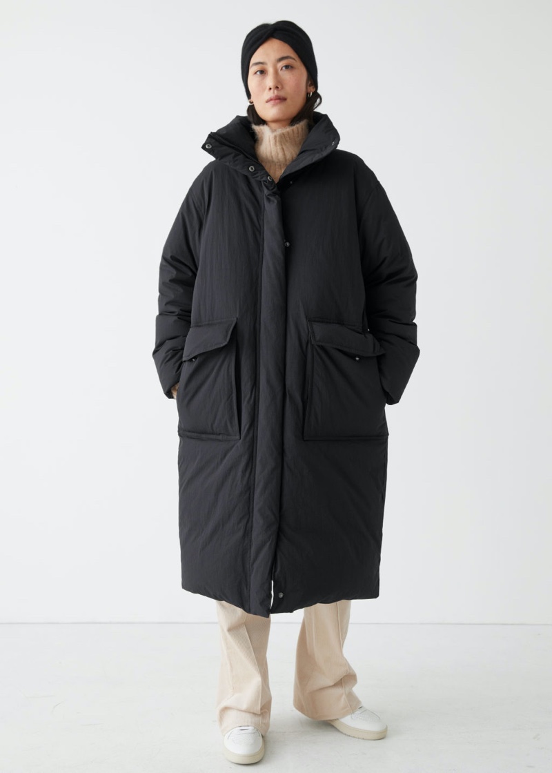 & Other Stories Straight Down Coat in Black $279