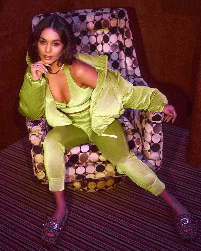 Neon green styles stand out in the Fabletics Velour collection.