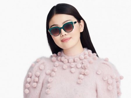 Layered Crystal: Warby Parker's New Glasses Make a Statement Warby Parker Asha Sunglasses in Layered Peacock Green Crystal $145