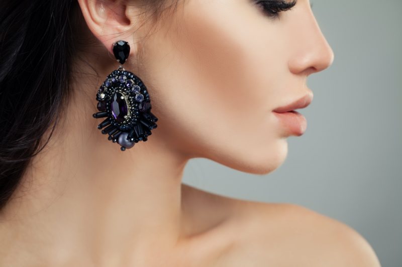 Woman Amethyst Jewelry Earring