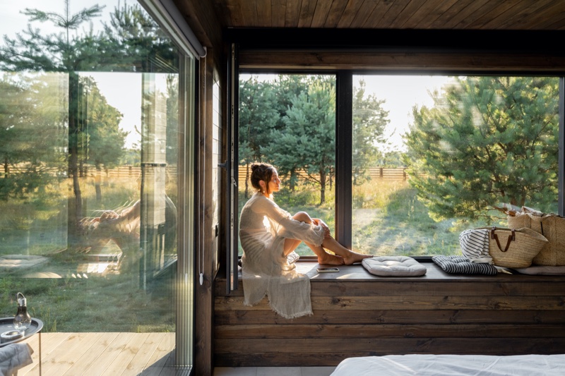 Woman Cabin House Tranquility