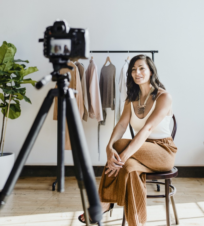 Woman Recording Fashion Video