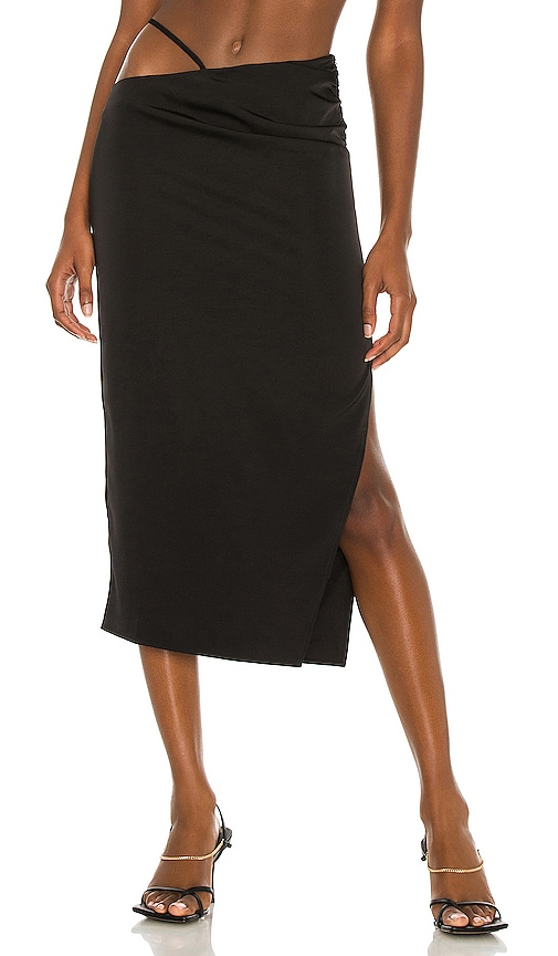 h:ours Sonnie Midi Skirt in Black. - size XL (also in L, M)