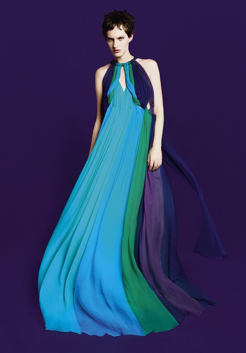 Rich jewel tones stand out in Alberta Ferretti spring-summer 2022 campaign.