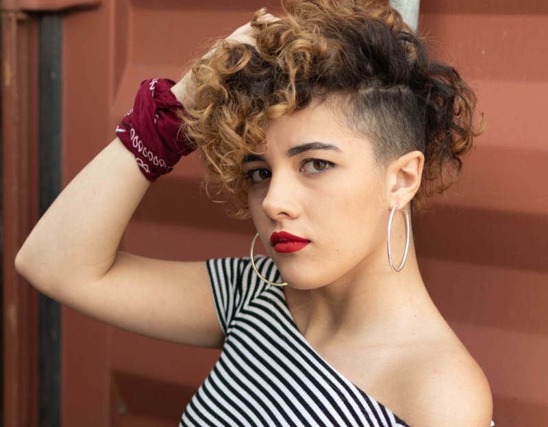 Asymmetrical Undercut Curly Hairstyle