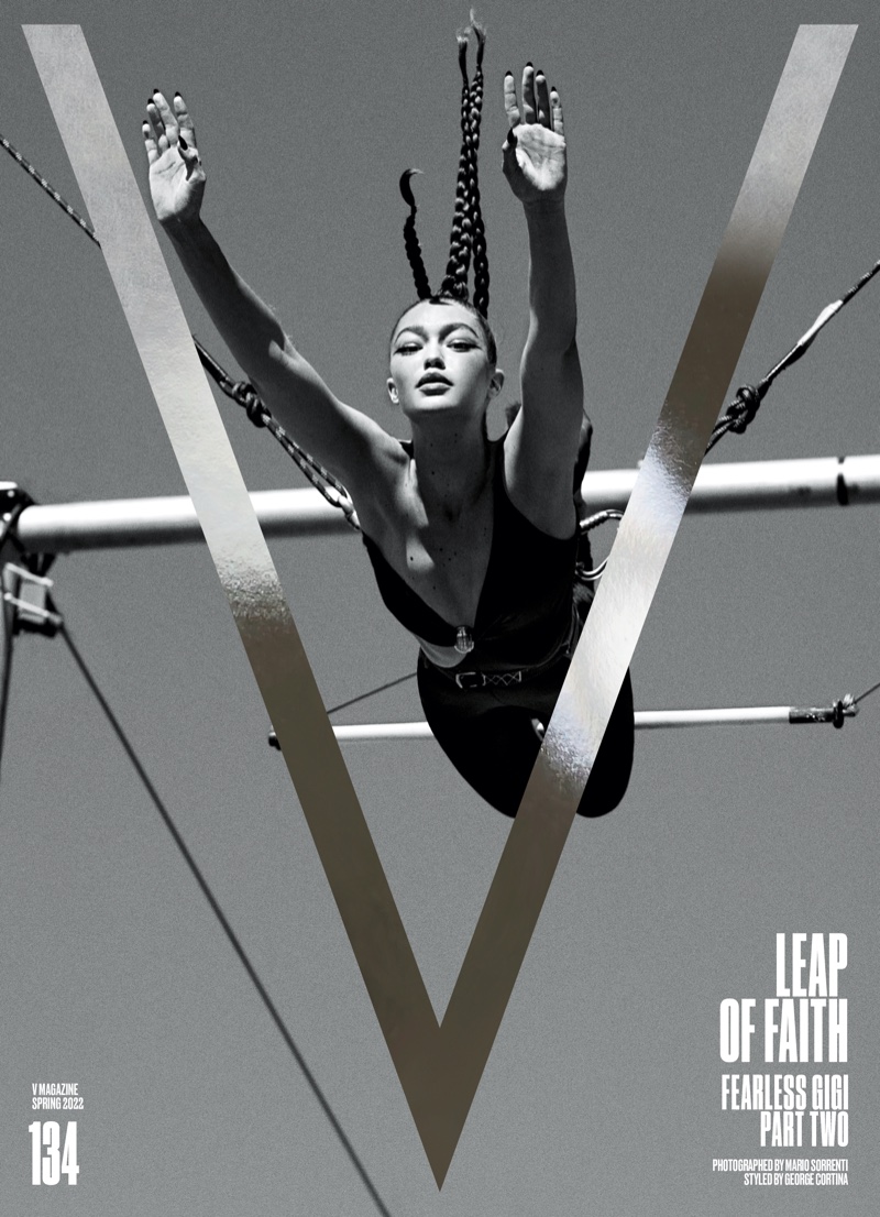 Gigi Hadid on V Magazine Spring 2022 Issue #134 Cover. | Photo Credit: Courtesy of V Magazine / Mario Sorrenti