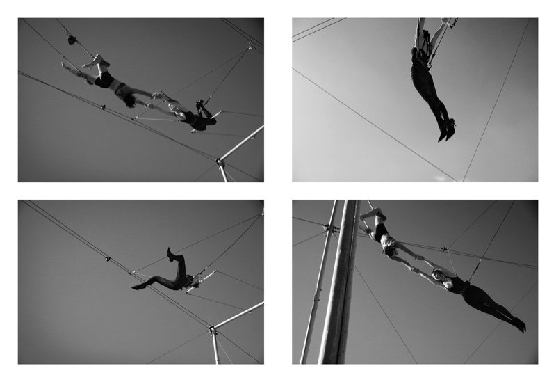 Supermodel Gigi Hadid takes on the trapeze for the fashion shoot. | Photo Credit: Courtesy of V Magazine / Mario Sorrenti