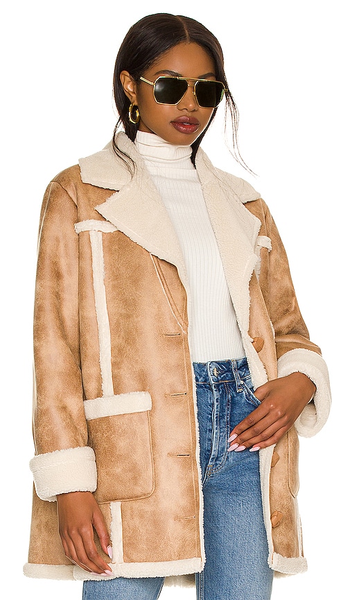 House of Harlow 1960 x REVOLVE Lowelle Coat in Tan. - size XL (also in L)