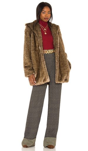 House of Harlow 1960 x REVOLVE Savoy Coat in Brown. - size XS (also in L, M, S, XL, XXS)